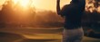 Arabic Male Golfer On Fairway Golfing At Dawn Generative AI