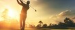 Black Male Golf Tour Pro On Tour Golfing At Dawn Generative AI