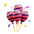 colorful balloon for birthday party and happy new year decoration 3d icon illustration design