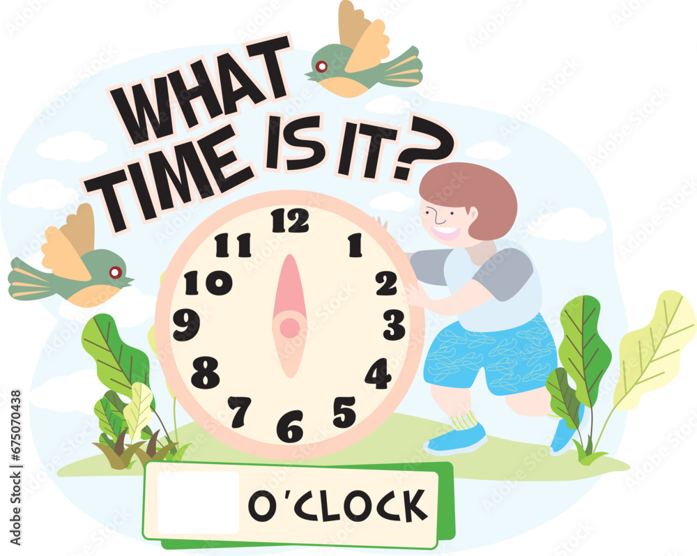 a clock show 6 o'clock ,Educational material for primary school ...