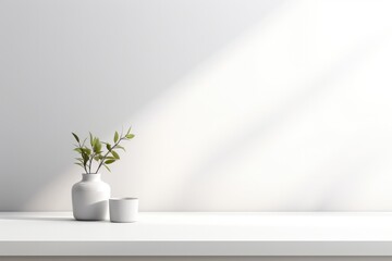 Poster - white room with plant