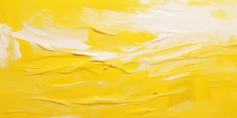 Wall Mural - Abstract illustration of textured yellow paint on canvas. 