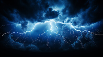 Poster - lightning in the night sky HD 8K wallpaper Stock Photographic Image