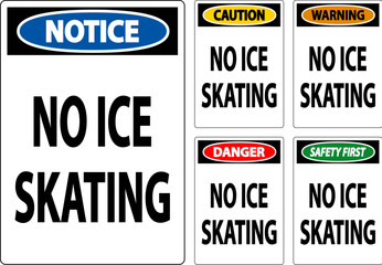 Poster - Danger Sign No Ice Skating