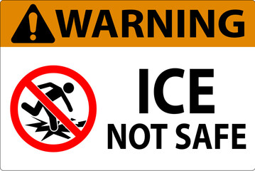 Sticker - Warning Sign Ice Not Safe