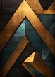 Abstract copper gold triangle shapes and luxury golden