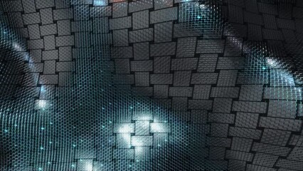 Morphing Glossy Basket Weave Pattern. 3D Abstract