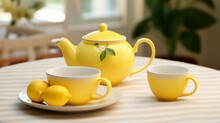 Cup Of Tea With Lemon And Sugar Generated By AI