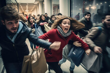 Shoppers Rushing And Fighting Over Discounted Products On Black Friday
