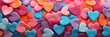 colourful abstract 3d love hearts background