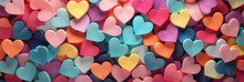 Colourful Abstract 3d Love Hearts Background
