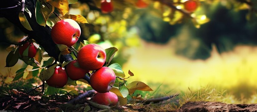 In the summer enjoying bountiful nature I sat beneath a tall tree admiring the vibrant green leaves that signaled the arrival of autumn and plucked a red apple from the fruitful garden The h