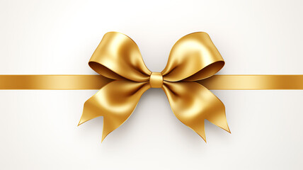 Wall Mural - golden ribbon on white background