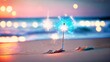 AI-generated illustration of a bengal light on a sandy beach