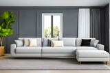 Fototapeta Przestrzenne - Contemporary Residential Livingroom , luxuary modern interior design