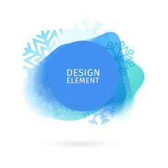 Wall Mural - Abstract modern graphic elements. Dynamical colored forms and line for New year. Gradient abstract Christmas banner with snowflakes. Template for the design of a logo, flyer or presentation. Vector.