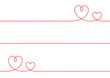 シンプルな手書きの赤いハートのライン　線画