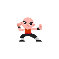 cute pose set martial arts sport illustration