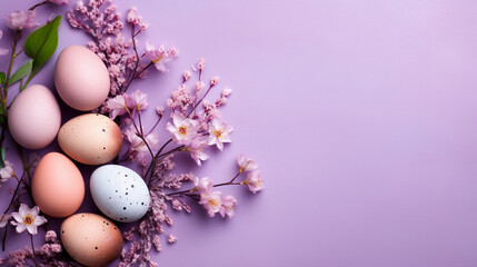  easter eggs pastel purple with flowers