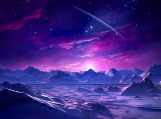 Wall Mural - aurora borealis on the norway. green northern lights above mountains. night sky with polar lights. n