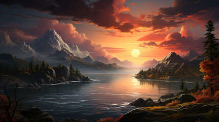 Wall Mural - sunrise view background