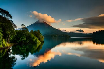 Poster - sunrise over the lake