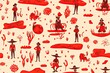 Wild West theme in patterns. In unexpected color palettes. Orange and beige background.