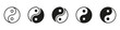 Yin Yang icon set isolated on transparent background. Vector illustration.
