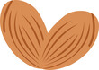 Almond nuts heart shape PNG 2023110809