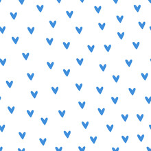 Seamless Pattern With Blue Hearts