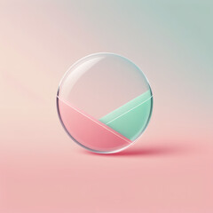 Wall Mural - Pastel glass ball isolated on gradient background. Generative AI