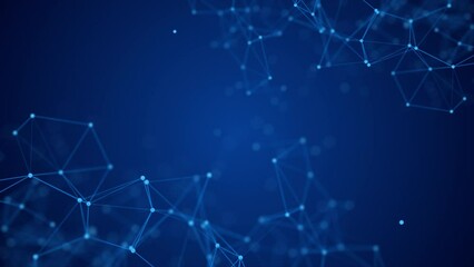 Abstract digital data network connection technology plexus business 4k background loop, blockchain, artificial intelligence, AR VR, computer network, cloud computing, internet, quantum computing, ict