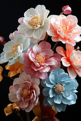 Leinwandbilder - An artistic capture of marshmallows arranged to resemble a blooming flower, highlighting their delicate and versatile nature. 