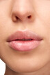 © Lustre Art Group  - Perfect natural lip makeup. Close up photo of woman lips with glossy lipstick. Moisturizing chap stick for dry lips.