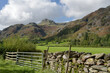 A view up the valley of Great Langdale to the Langdale Pikes in the Lake District