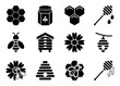Honey and Beekeeping - vector icons isolated on white.