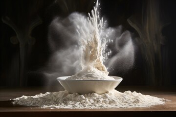 Flour in a bowl for cooking and making dough