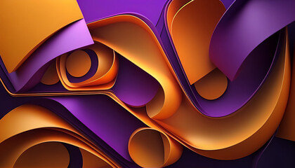 Wall Mural - Purple orange modern geometric abstract background