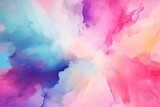 Fototapeta Tęcza - Abstract colorful watercolor for background. Digital art painting. Color texture, pastel paint colorful splashes background pastel color palette, AI Generated