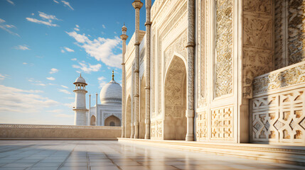 Wall Mural - Beautiful Images of Taj Mahal - Wonder of the World - Taj Mahal Mughal Architecture in India - Generated by AI