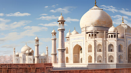 Wall Mural - Beautiful Images of Taj Mahal - Wonder of the World - Taj Mahal Mughal Architecture in India - Generated by AI