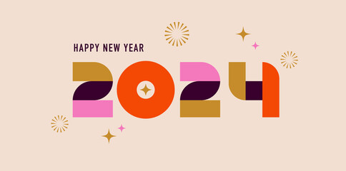 Wall Mural - Happy New Year, poster, banner and card design