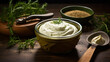 Faux mayonnaise made with yoghurt and herbs