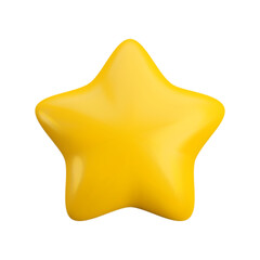 Wall Mural - vector 3d gold star icon on white background. cute realistic cartoon 3d render, glossy yellow star i