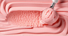 Close Up Of Pink Ice Cream