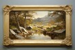 Study of a landscape frame for home. Generative AI
