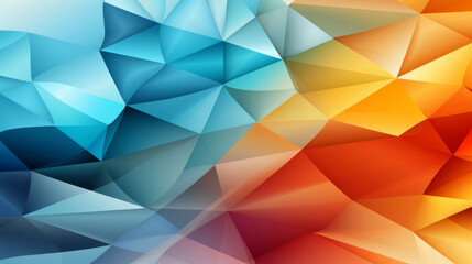 Wall Mural - Polygon, geometric and design with lowpoly, Colour and decoration for texture, creative and background. Ai generated, banner and pattern with abstract shapes and colours.