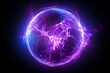 An electric purple sphere buzzing with energy. Generative AI