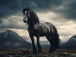 Equus giganteus, the Extinct Giant Horse, wildlife, Generative AI