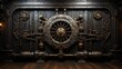 © YULIA - Ancient metal door with intricate steampunk-inspired art, showcasing the beauty and craftsmanship of ironwork
